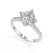 Emerson 4 Claw Compass Set Solitaire Princess Cut Diamond Engagement Ring - Nivetta